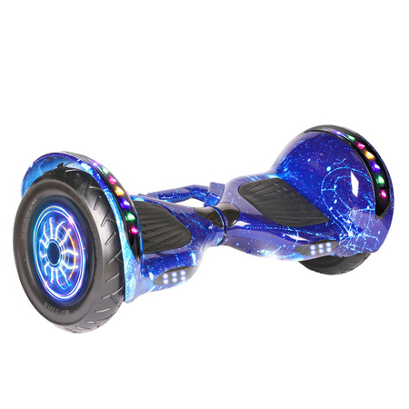 DESKOROLKA ELEKTRYCZNA HOVERBOARD DESKA BLUE STARRY SKY 10” DUŻE KOŁA ŚWIECĄCE LED BLUETOOTH MUZYKA DLA DZIECI MŁODZIEŻY DOROSŁYCH