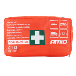 Apteczka samochodowa pierwszej pomocy z ustnikiem DIN 13164 AMIO-01691