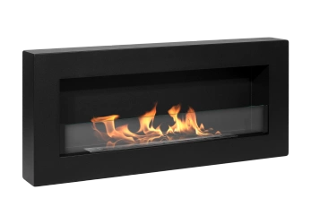 Biokominek Box 900x400 czarny z szybą