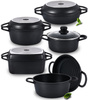 ZESTAW GARNKÓW ALUMINIOWYCH 2w1 POWŁOKA NON-STICK 10 ELEMENTÓW INDUKCJA GAZ PIEKARNIK