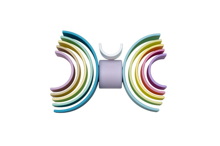 DENA Duża Silikonowa Tęcza Pastel - 12 elementów