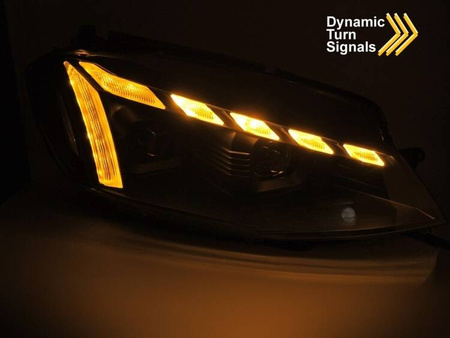 Lampy przednie VW Golf 7 17-19 LED drl seq black