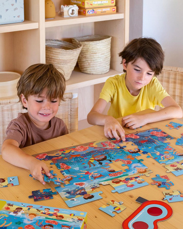 Puzzle z magicznymi okularami Apli Kids - Plaża 4+