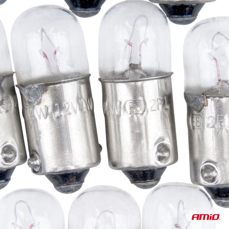 Żarówki halogenowe T4W 12V 4W BA9S 10szt.AMIO-03370