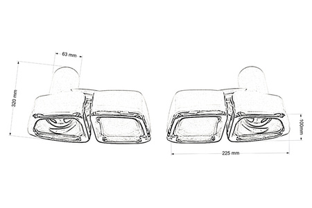Końcówka tłumika 255x100mm wejście 63mm Mercedes E63 W212