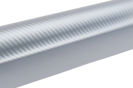Folia karbonowa carbon 3D srebrna 30cm x 150cm AMIO-02600