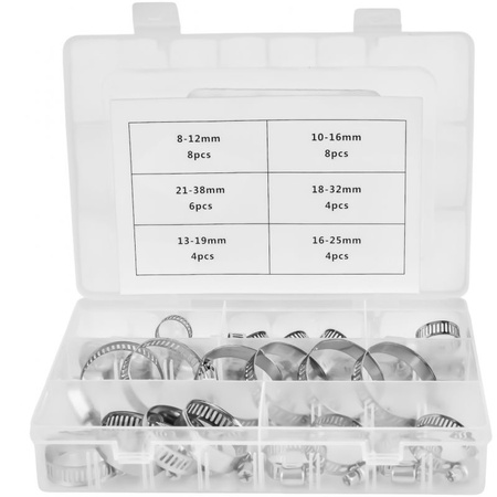 ZESTAW OPASEK ZACISKOWYCH ŚLIMAKOWYCH 34EL. KD10866