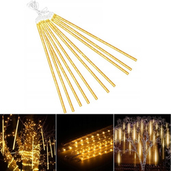 LAMPKI ZEWNĘTRZNE 288 LED METEORY 50CM SPADAJĄCY ŚNIEG SOPLE DESZCZ
