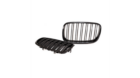 Grill sportowy podwójne żeberka Gloss Black BMW X6 E71 E72 X5 E70 2007-2013