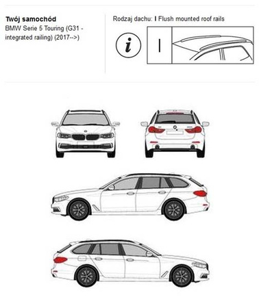 Bagażnik dachowy CRUZ AIRO FUSE BMW 5 G31 Touring