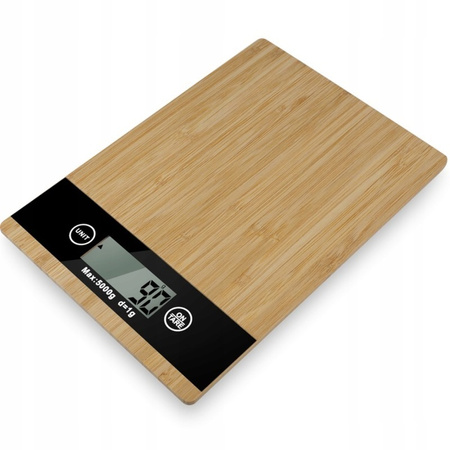 ELEKTRONICZNA WAGA KUCHENNA PŁASKA BAMBUSOWA LCD 5KG