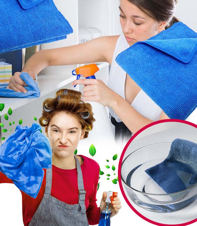 ŚCIERKA 40 X 40 NIEBIESKA SZMATKA UNIWERSALNA CHŁONNA MIĘKKA MIKROFIBRA DO SPRZĄTANIA KURZU WYCIERANIA MYCIA