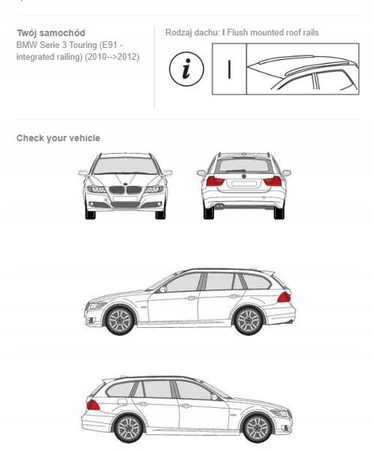 Bagażnik dachowy belki fuse BMW 3 Touring E91