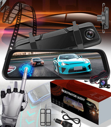 REJESTRATOR JAZDY HD LUSTERKO WIDEOREJESTRATOR KAMERA SAMOCHODOWA COFANIA WIDEO WIFI ROZDZIELCZOŚĆ 1080