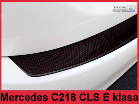 Nakładka na zderzak tylny do Mercedes klasa E CLS C21 Carbon (czarny)