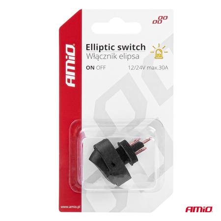 Włącznik przełącznik elipsa z podświetleniem 12V 24V AMIO-03088