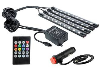 Listwy 9 LED 12V do oświetlenia wnętrza samochodu, 4 szt.