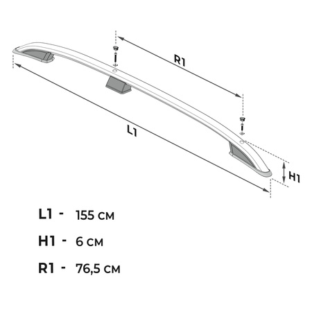 Relingi dachowe Volkswagen Caddy III 2K L1 | SWB 2003-2010 Czarny SHORT