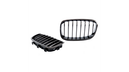 Grill sportowy pojedyncze żeberka Carbon Look BMW 1 F20 F21 przed liftem 2011-2015