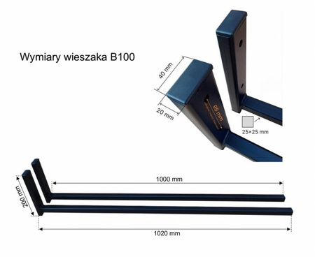 Wieszak samochodowy B100 na BOX dachowy