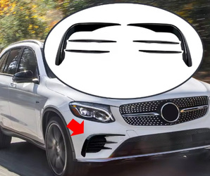 Spojlery przedniego zderzaka Mercedes GLC X253 15-19 czarny połysk