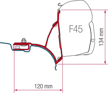 Adapter do markizy F45S VW T5 i T6 Transporter Multivan - Fiamma