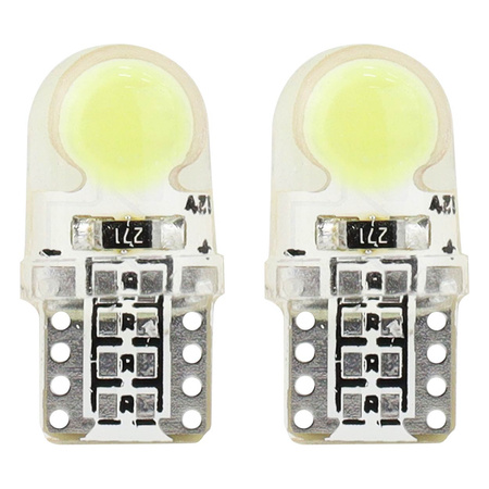 Żarówki LED STANDARD White W5W T10e COB 12V AMIO-01441
