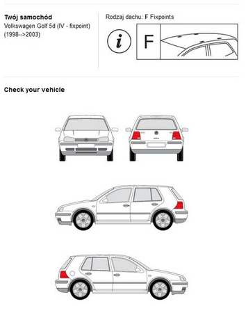 Bagażnik dachowy CRUZ S-FIX VW Golf 4