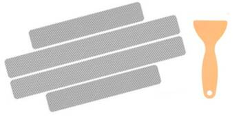 Folia CARBON na progi srebrna 4szt