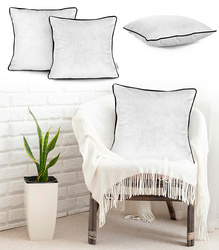 POSZEWKA DEKORACYJNA VELVET 1 SZT. 45 x 45 CM POKROWIEC NA PODUSZKĘ AKSAMITNY Z LAMÓWKĄ