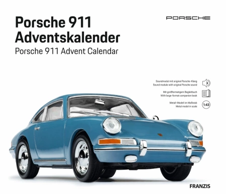 Model Porsche 911 kalendarz adwentowy, niebieski