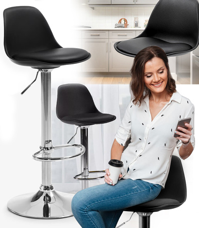 KRZESŁO BAROWE HOKER STOŁEK BAROWY KUCHENNY OBROTOWY REGULOWANY EKOSKÓRA DO DOMU RESTAURACJI BARU WYSPY KUCHENNEJ