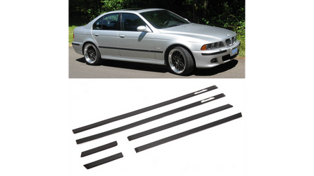 Listwy boczne czarne zestaw 6 sztuk BMW 5 E39 1995-2003
