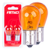 Żarówki halogenowe PY21W BA15S 12V POMARAŃCZOWE 2szt. blister AMIO-04354/03352