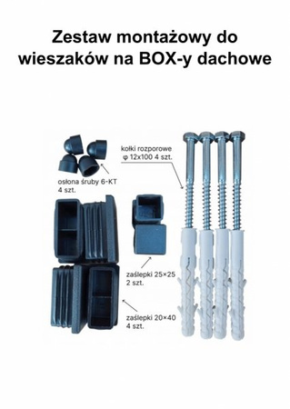 Wieszak samochodowy B60 na BOX dachowy