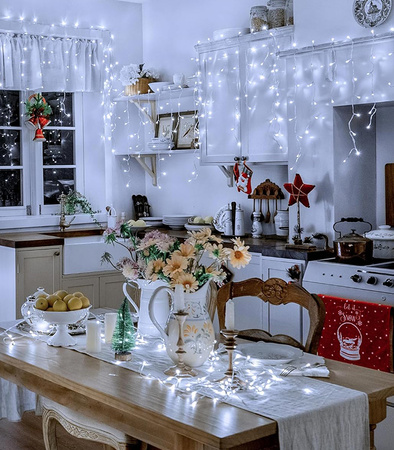 LAMPKI ZEWNĘTRZNE SOPLE 500 LED 20M KURTYNA GIRLANDA OŚWIETLENIE ŚWIĄTECZNE
