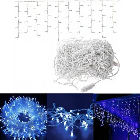 LAMPKI ZEWNĘTRZNE SOPLE 500 LED 20M KURTYNA GIRLANDA OŚWIETLENIE ŚWIĄTECZNE