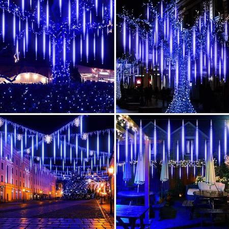 LAMPKI ZEWNĘTRZNE 288 LED METEORY 50CM SPADAJĄCY ŚNIEG SOPLE DESZCZ