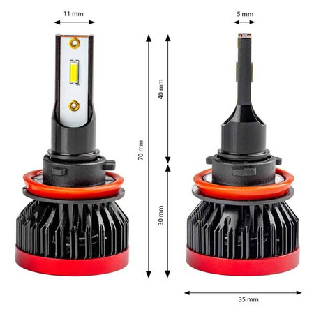Żarówki samochodowe LED seria BF H8 H9 H11 H16 6000K Canbus AMIO-02245