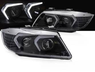 Lampy przednie BMW E90 E91 neon LED look G20 black