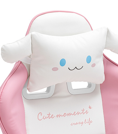 FOTEL GAMINGOWY Z PODNÓŻKIEM RÓŻOWY KUBEŁKOWY BIUROWY OBROTOWY REGULOWANY NOWOCZESNY DZIECIĘCY PODUSZKA CHMURKA DLA GRACZA DZIECI