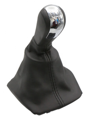 Galka SKODA OCTAVIA MK2 CHROM, /SKÓRA NATURALNA/ z mieszkiem