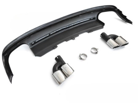 Dyfuzor S-STYLE Srebrny + Końcówki – Audi A5 8T/8F (2011-2016)