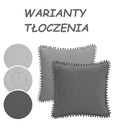 POSZEWKA DEKORACYJNA 2 SZT POKROWIEC OZDOBNY 45 X 45 CM TŁOCZONE WZORY I POMPONY