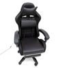 FOTEL GAMINGOWY LED Z PODNÓŻKIEM CZARNY REGULOWANY OBROTOWY NOWOCZESNY PILOT KOLORY RGB  MASAŻER DO GIER DLA GRACZA