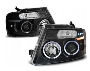 Reflektory Ford F150 mk 11 04-08 angel eyes black