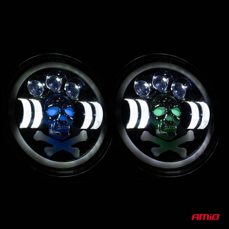 Lampa robocza LED SKULL czaszka dodatkowa ozdobna AMIO-03695
