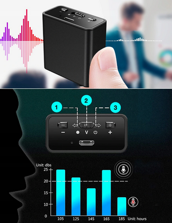 Dyktafon podsłuch szpiegowski detekcja 32GB USB