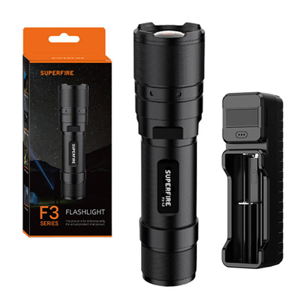 Latarka Superfire F3-L2, 570 lm, 260 m, 5 trybów, funkcja zoom