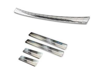 Toyota Rav4 V Zestaw - nakładka na zderzak tylny + nakładki progowe (Stal)